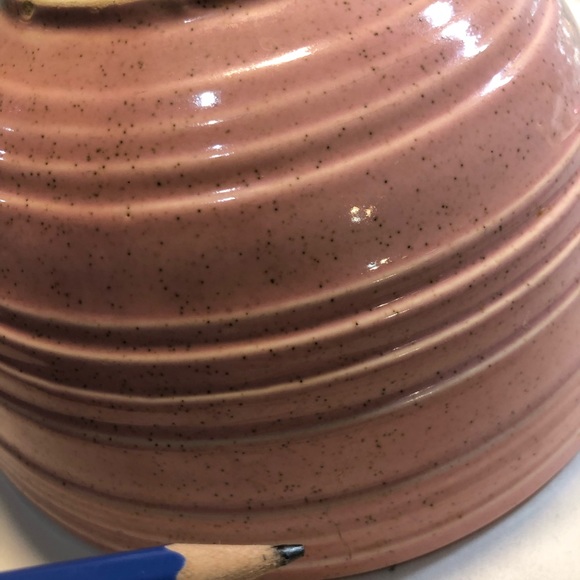 Mid 20th Century McCoy Speckled Turquoise & pink Pastel Bowl read - Picture 2 of 13